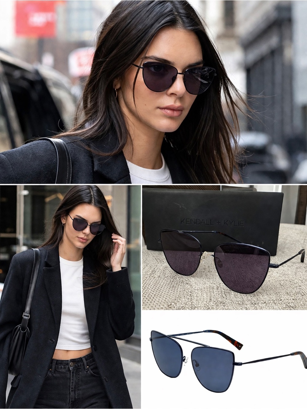 Kendall + Kylie Val Sunglasses – Midnight Blue Lens | Sleek Metal Frame